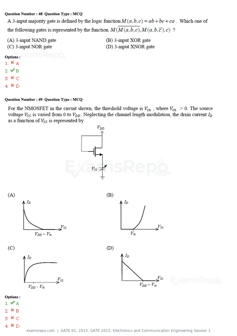 GATE EC 2015 question paper, GATE 2015, Electronics and Communication Engineering Session 1, page 18 of 77