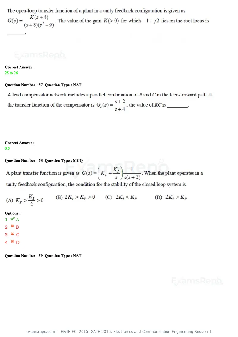 GATE EC 2015 question paper, GATE 2015, Electronics and Communication Engineering Session 1, page 22 of 77