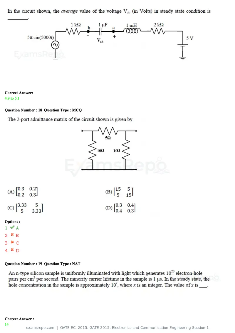 GATE EC 2015 question paper, GATE 2015, Electronics and Communication Engineering Session 1, page 33 of 77