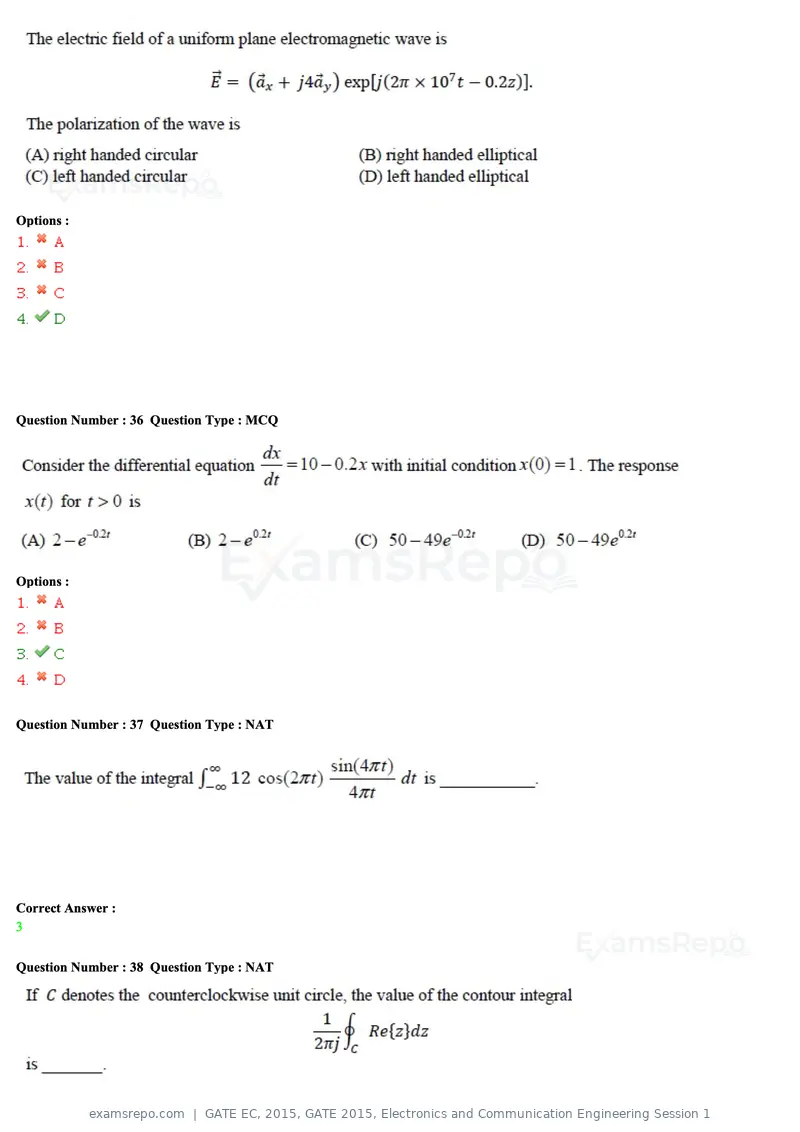 GATE EC 2015 question paper, GATE 2015, Electronics and Communication Engineering Session 1, page 40 of 77