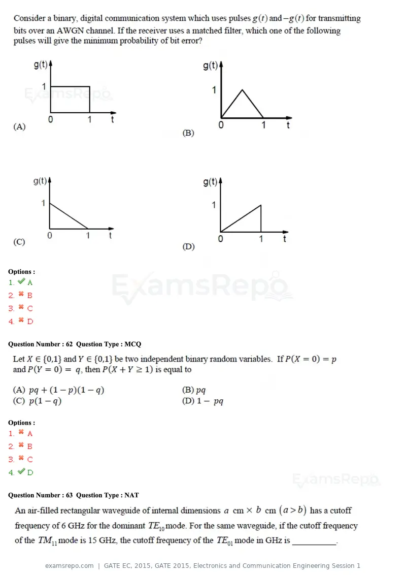 GATE EC 2015 question paper, GATE 2015, Electronics and Communication Engineering Session 1, page 51 of 77