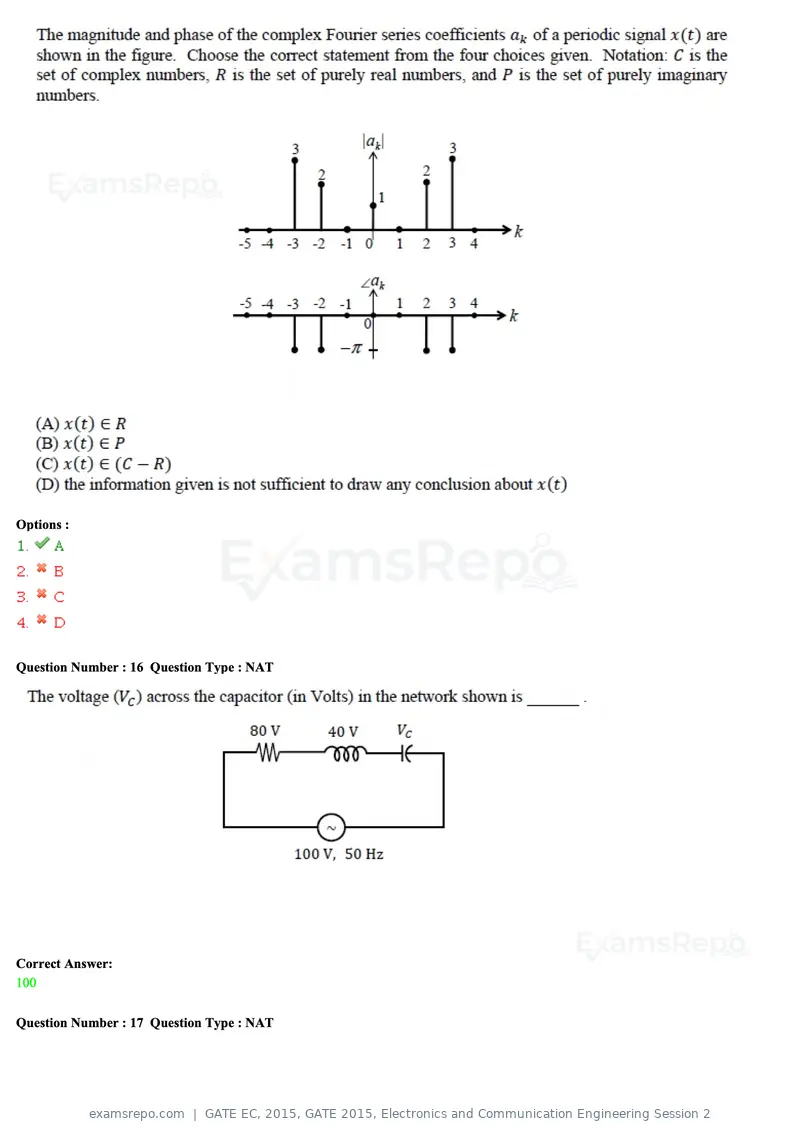 GATE EC 2015 question paper, GATE 2015, Electronics and Communication Engineering Session 2, page 32 of 77