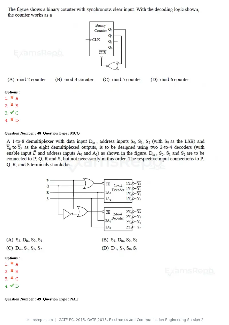 GATE EC 2015 question paper, GATE 2015, Electronics and Communication Engineering Session 2, page 44 of 77