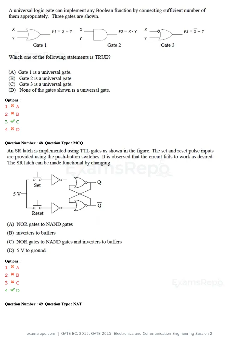 GATE EC 2015 question paper, GATE 2015, Electronics and Communication Engineering Session 2, page 70 of 77