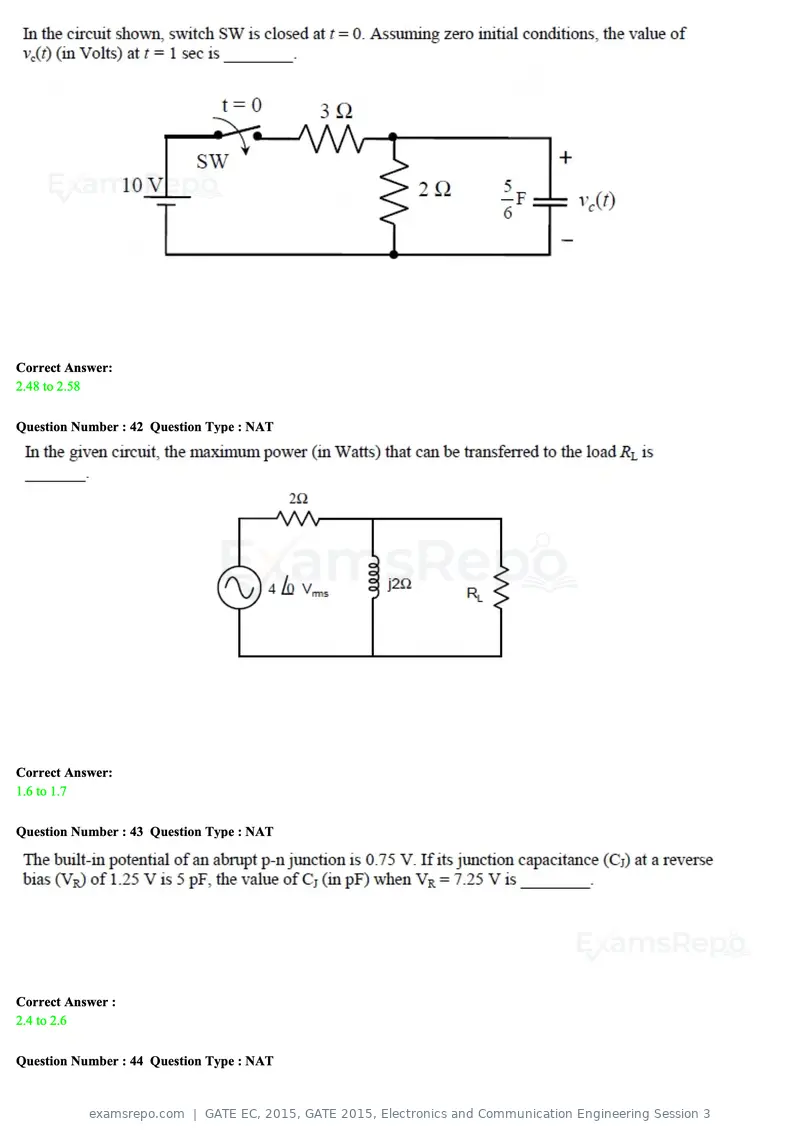 GATE EC 2015 question paper, GATE 2015, Electronics and Communication Engineering Session 3, page 16 of 77