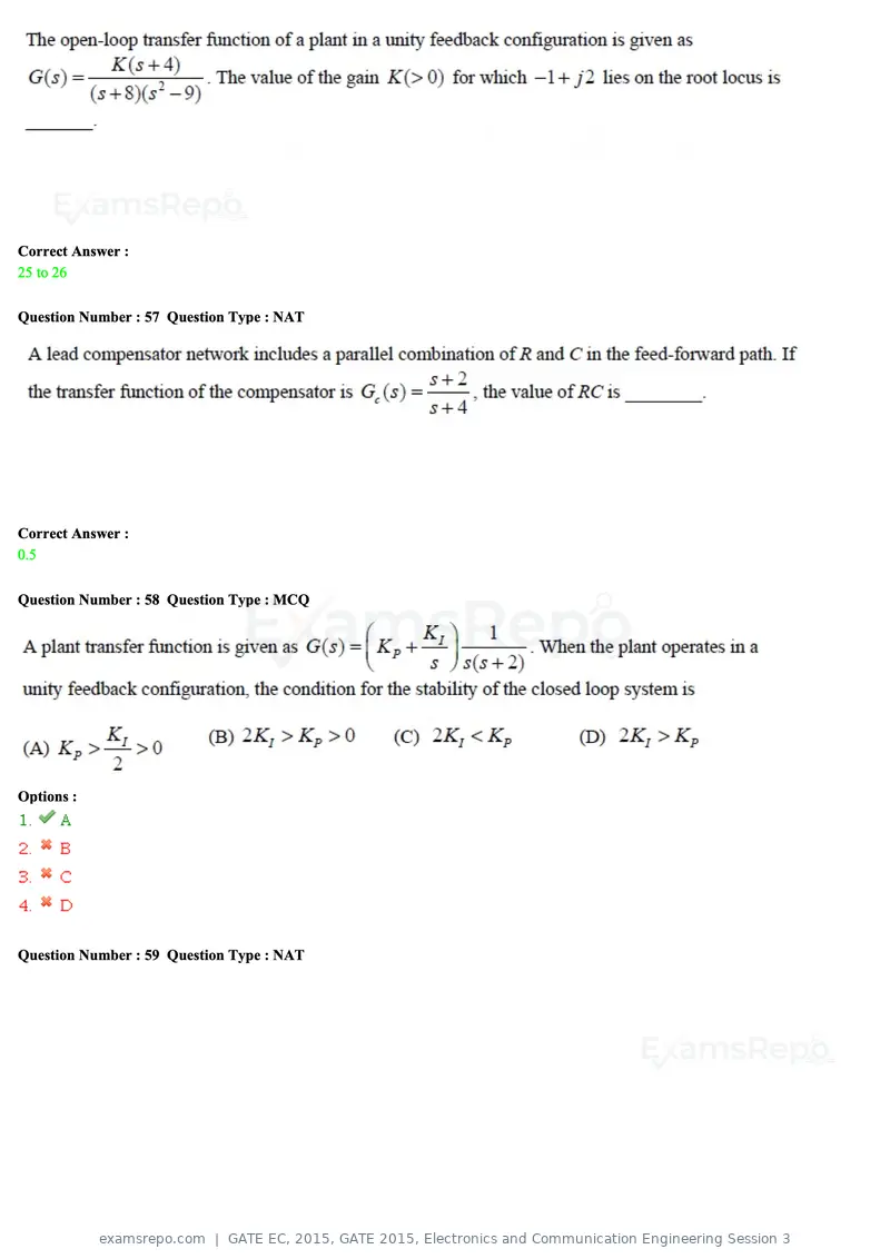 GATE EC 2015 question paper, GATE 2015, Electronics and Communication Engineering Session 3, page 22 of 77