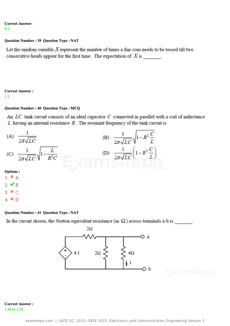 GATE EC 2015 question paper, GATE 2015, Electronics and Communication Engineering Session 3, page 41 of 77