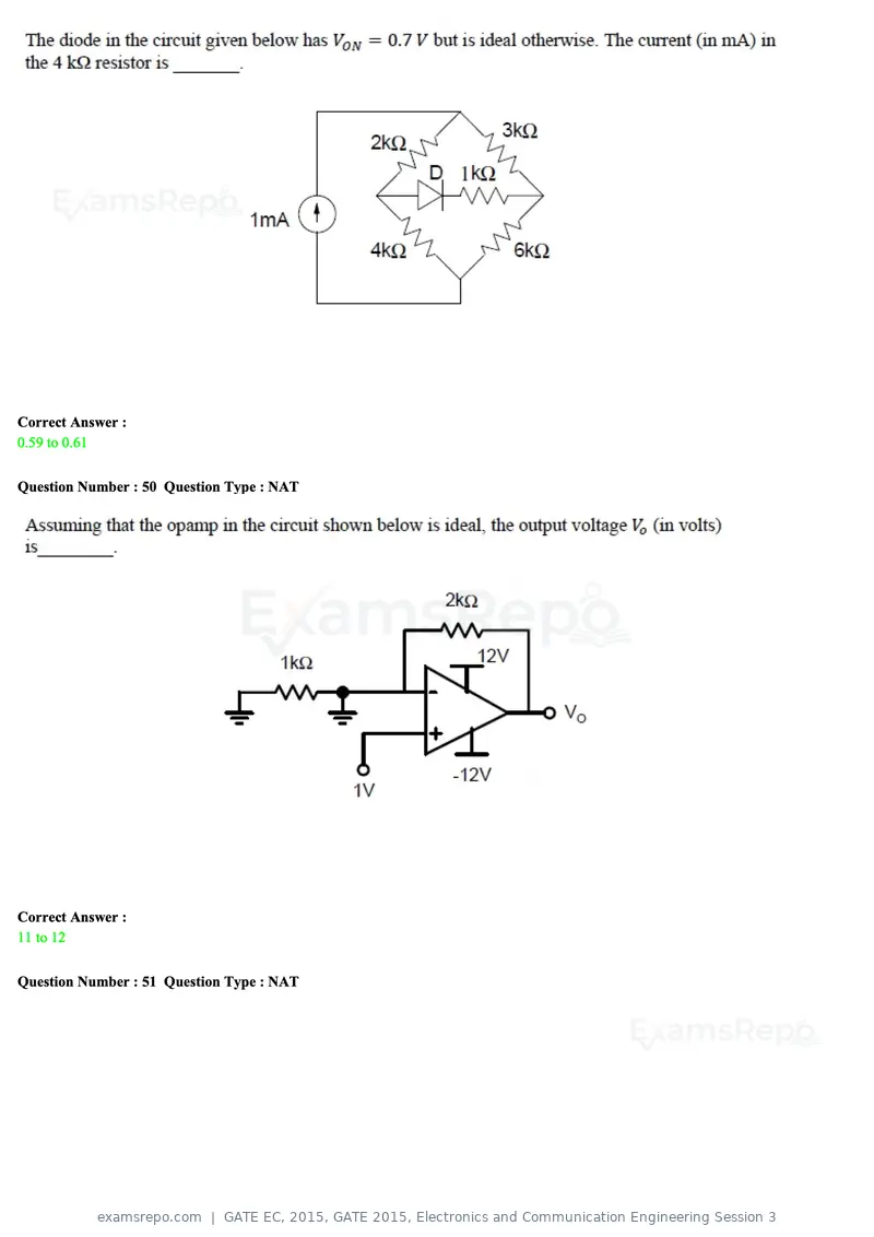 GATE EC 2015 question paper, GATE 2015, Electronics and Communication Engineering Session 3, page 45 of 77