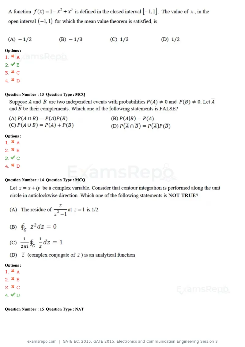 GATE EC 2015 question paper, GATE 2015, Electronics and Communication Engineering Session 3, page 6 of 77