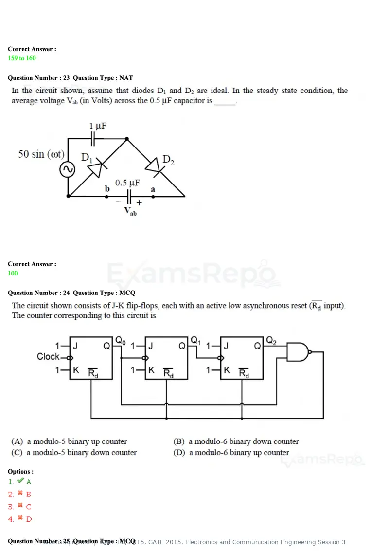 GATE EC 2015 question paper, GATE 2015, Electronics and Communication Engineering Session 3, page 61 of 77