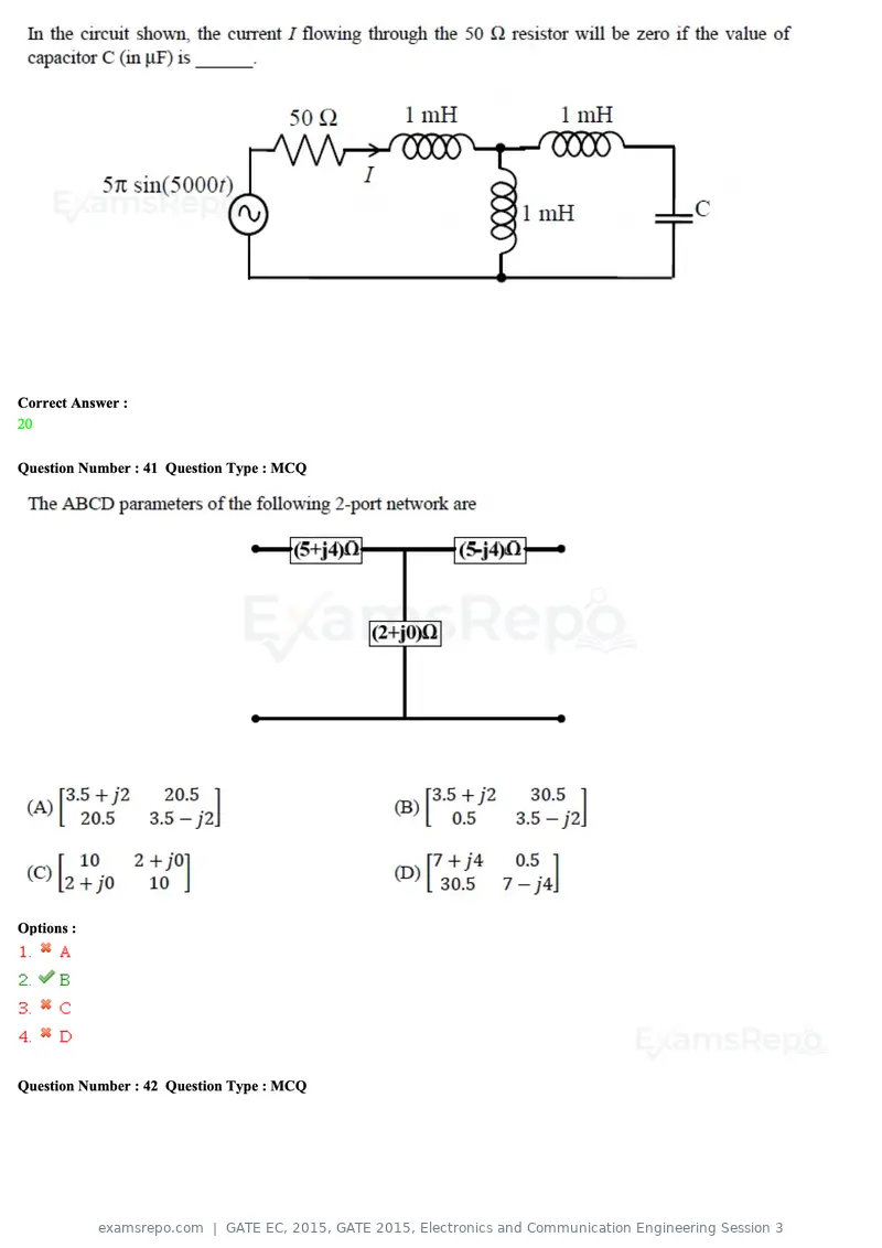 GATE EC 2015 question paper, GATE 2015, Electronics and Communication Engineering Session 3, page 67 of 77