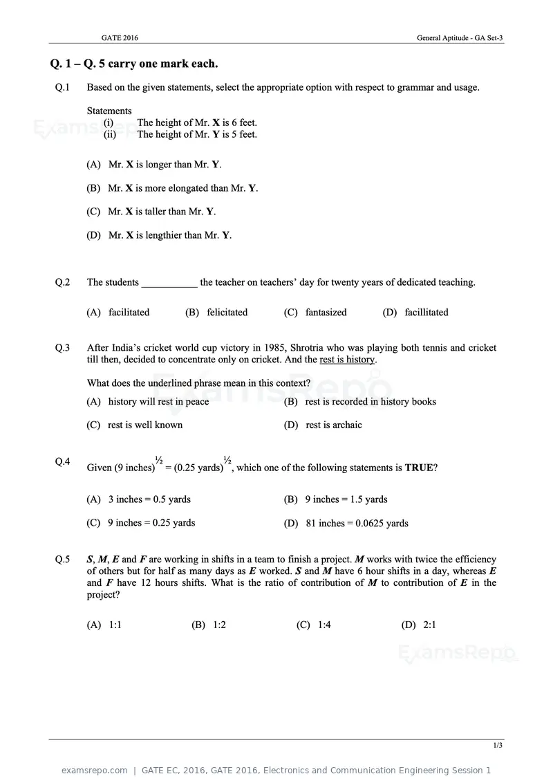 GATE EC 2016 question paper, GATE 2016, Electronics and Communication Engineering Session 1, page 22 of 64