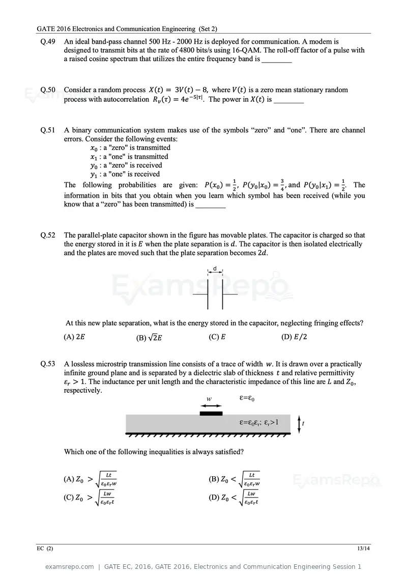 GATE EC 2016 question paper, GATE 2016, Electronics and Communication Engineering Session 1, page 37 of 64
