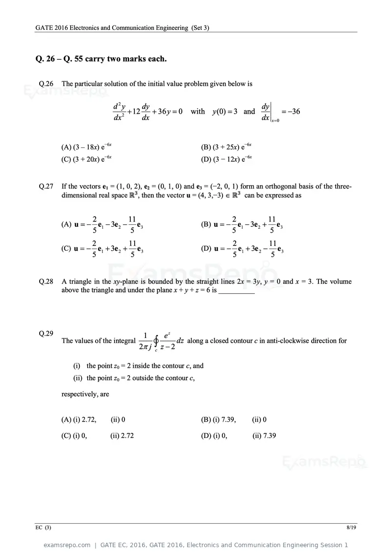 GATE EC 2016 question paper, GATE 2016, Electronics and Communication Engineering Session 1, page 51 of 64