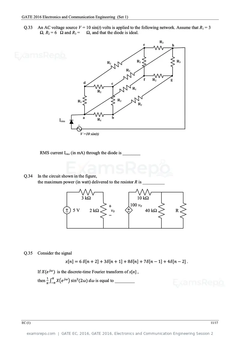 GATE EC 2016 question paper, GATE 2016, Electronics and Communication Engineering Session 2, page 13 of 64