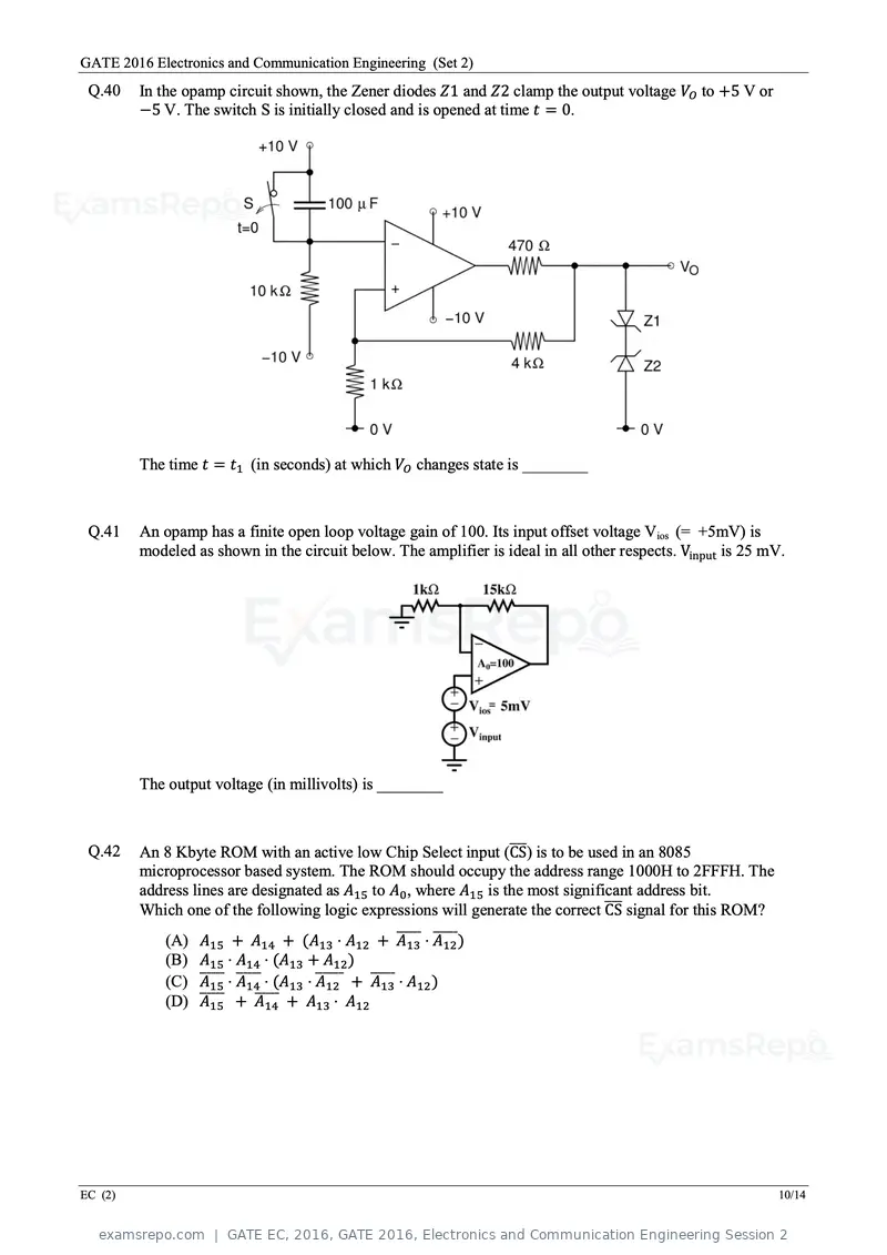 GATE EC 2016 question paper, GATE 2016, Electronics and Communication Engineering Session 2, page 34 of 64