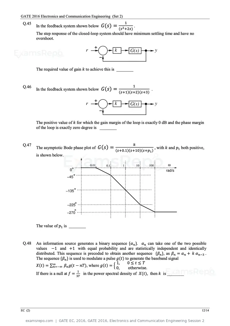 GATE EC 2016 question paper, GATE 2016, Electronics and Communication Engineering Session 2, page 36 of 64