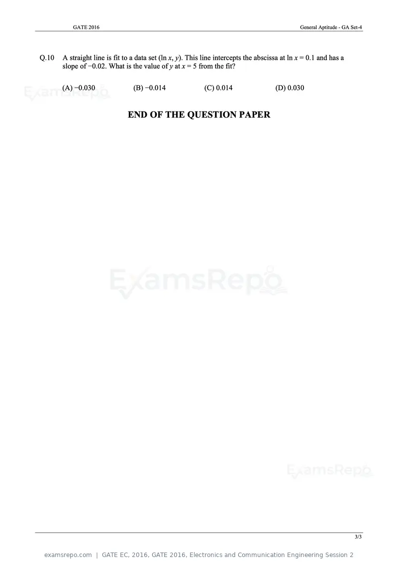 GATE EC 2016 question paper, GATE 2016, Electronics and Communication Engineering Session 2, page 43 of 64