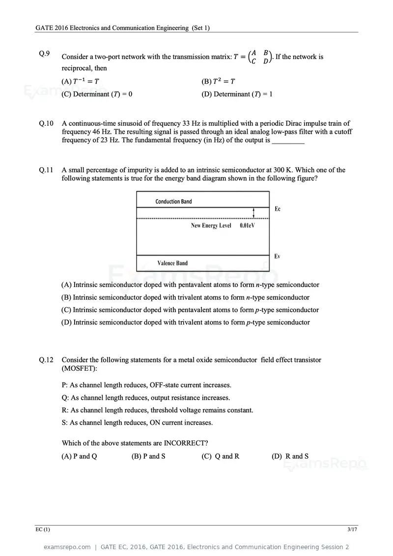 GATE EC 2016 question paper, GATE 2016, Electronics and Communication Engineering Session 2, page 5 of 64