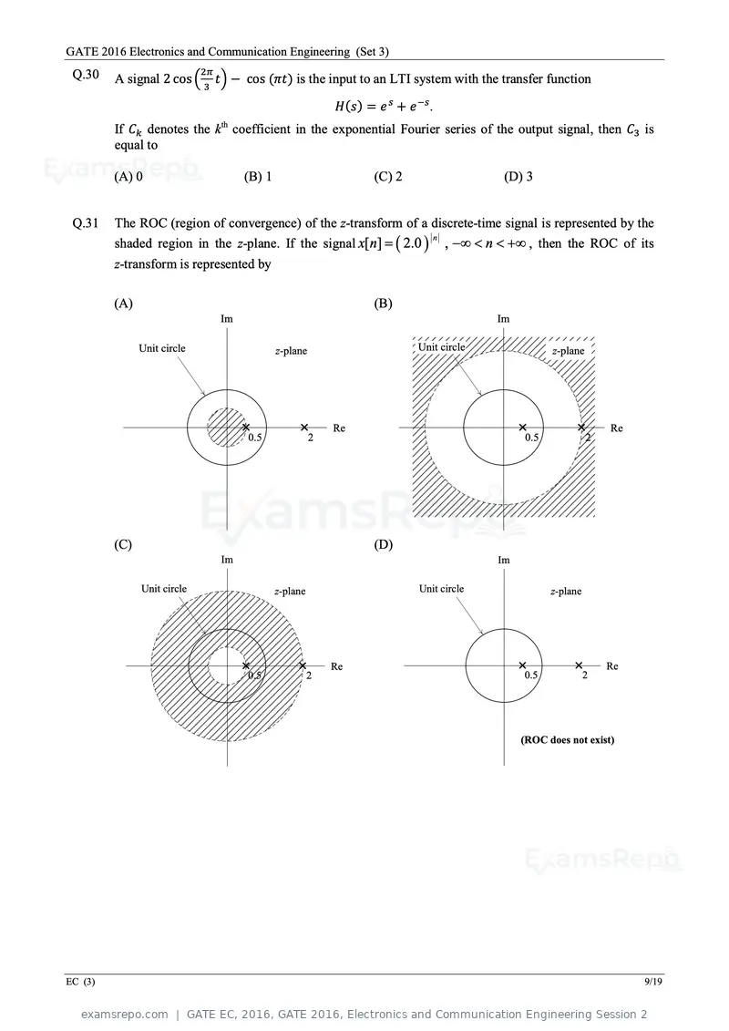 GATE EC 2016 question paper, GATE 2016, Electronics and Communication Engineering Session 2, page 52 of 64
