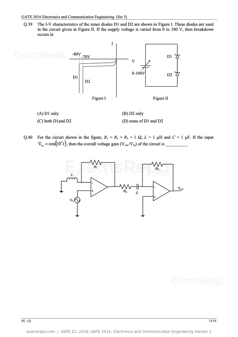 GATE EC 2016 question paper, GATE 2016, Electronics and Communication Engineering Session 2, page 56 of 64