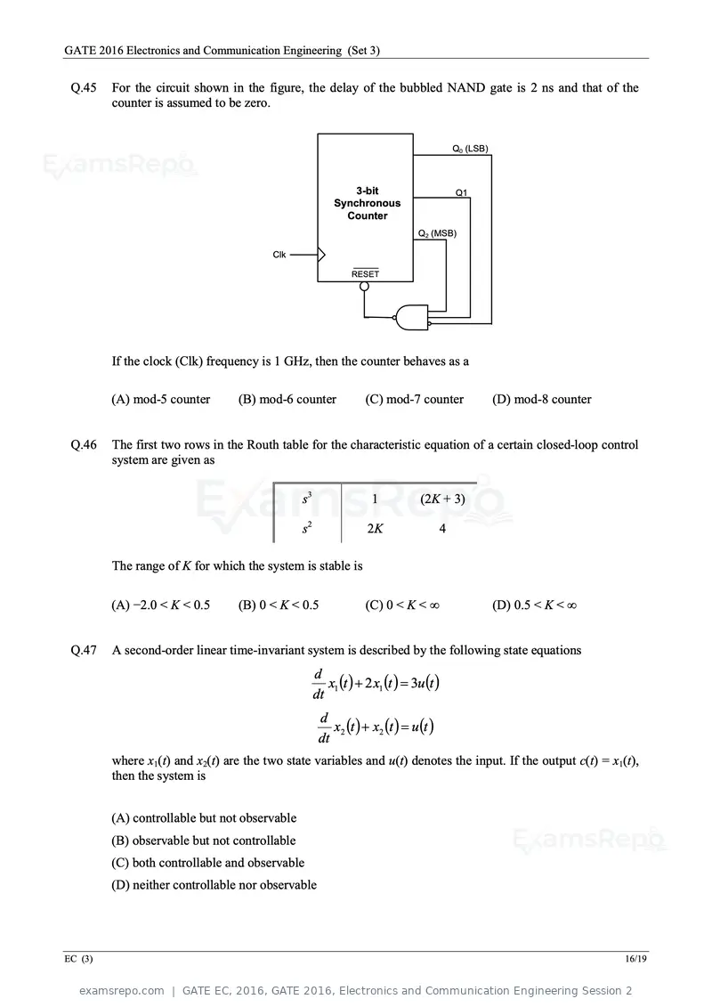 GATE EC 2016 question paper, GATE 2016, Electronics and Communication Engineering Session 2, page 59 of 64