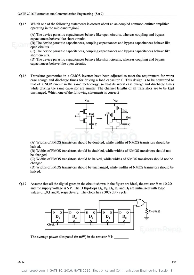 GATE EC 2016 question paper, GATE 2016, Electronics and Communication Engineering Session 3, page 28 of 64