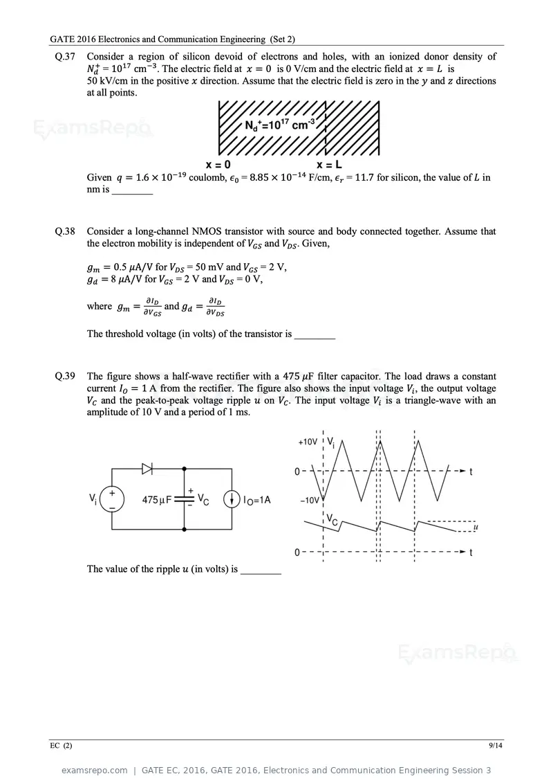 GATE EC 2016 question paper, GATE 2016, Electronics and Communication Engineering Session 3, page 33 of 64