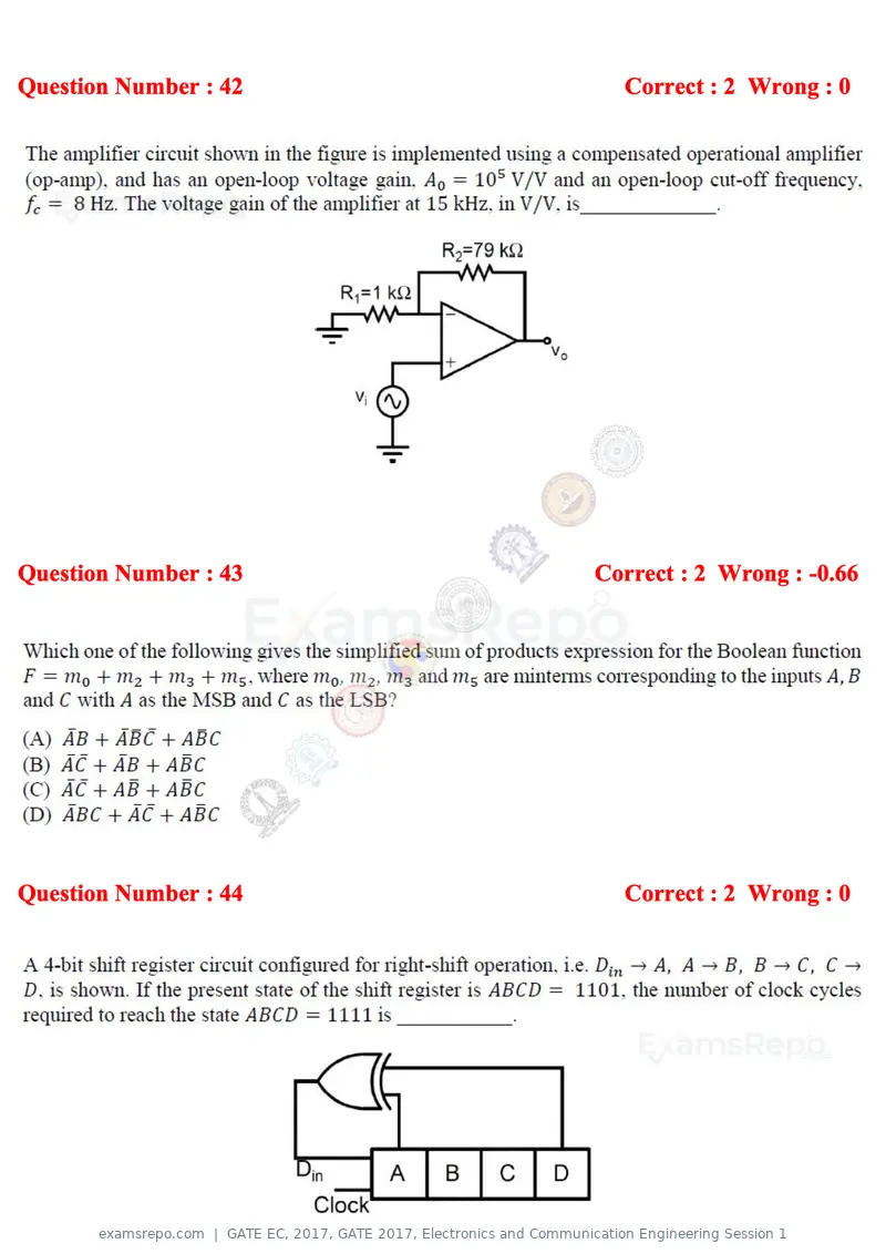 GATE EC 2017 question paper, GATE 2017, Electronics and Communication Engineering Session 1, page 16 of 25