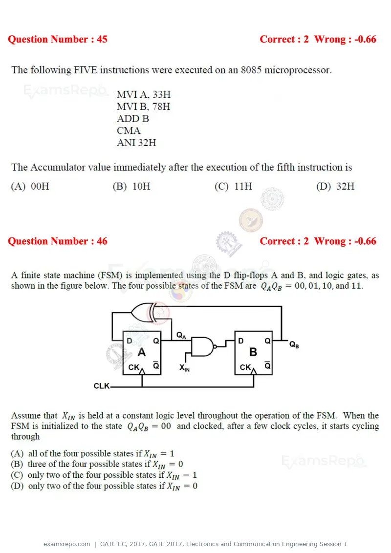 GATE EC 2017 question paper, GATE 2017, Electronics and Communication Engineering Session 1, page 17 of 25
