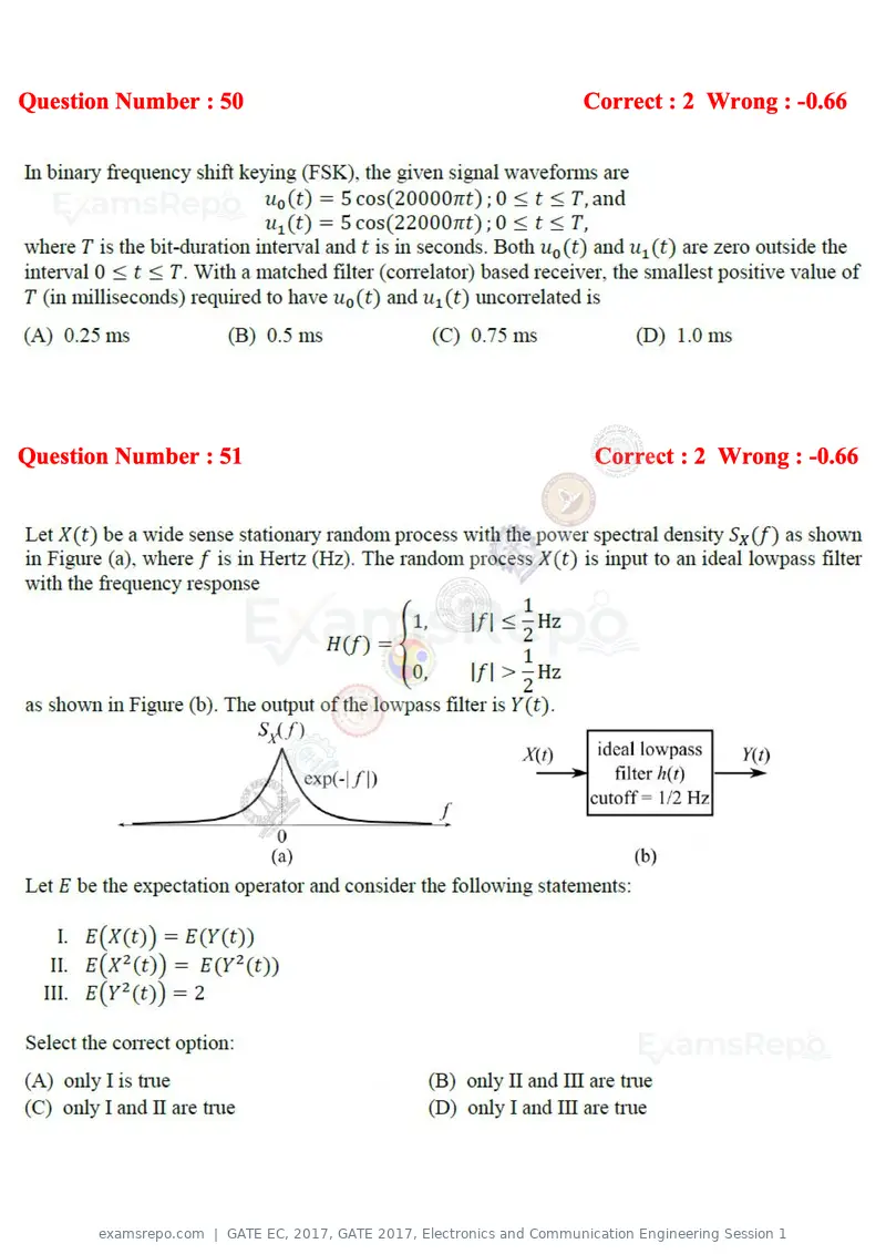 GATE EC 2017 question paper, GATE 2017, Electronics and Communication Engineering Session 1, page 19 of 25
