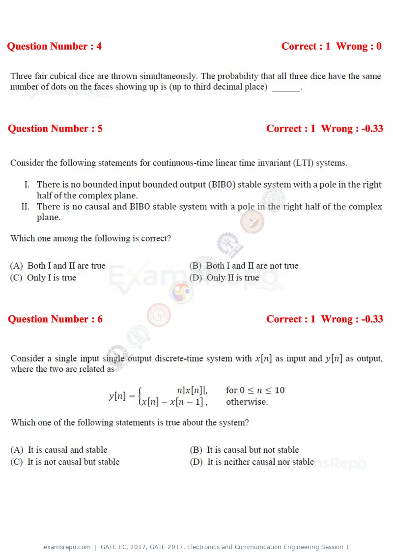 GATE EC 2017 question paper, GATE 2017, Electronics and Communication Engineering Session 1, page 3 of 25