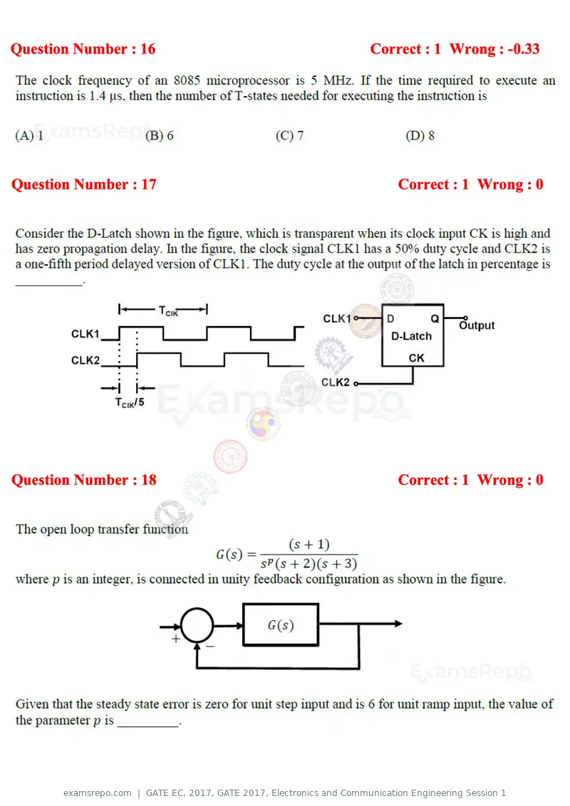 GATE EC 2017 question paper, GATE 2017, Electronics and Communication Engineering Session 1, page 7 of 25