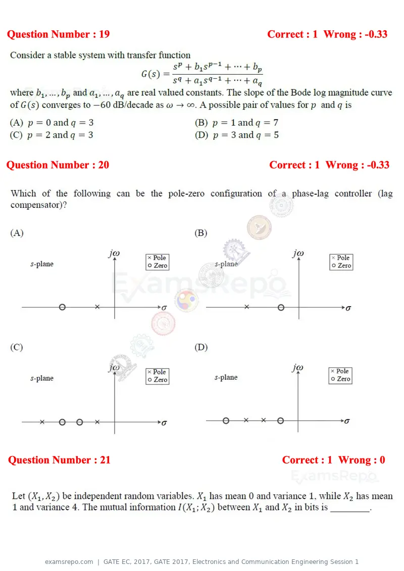 GATE EC 2017 question paper, GATE 2017, Electronics and Communication Engineering Session 1, page 8 of 25
