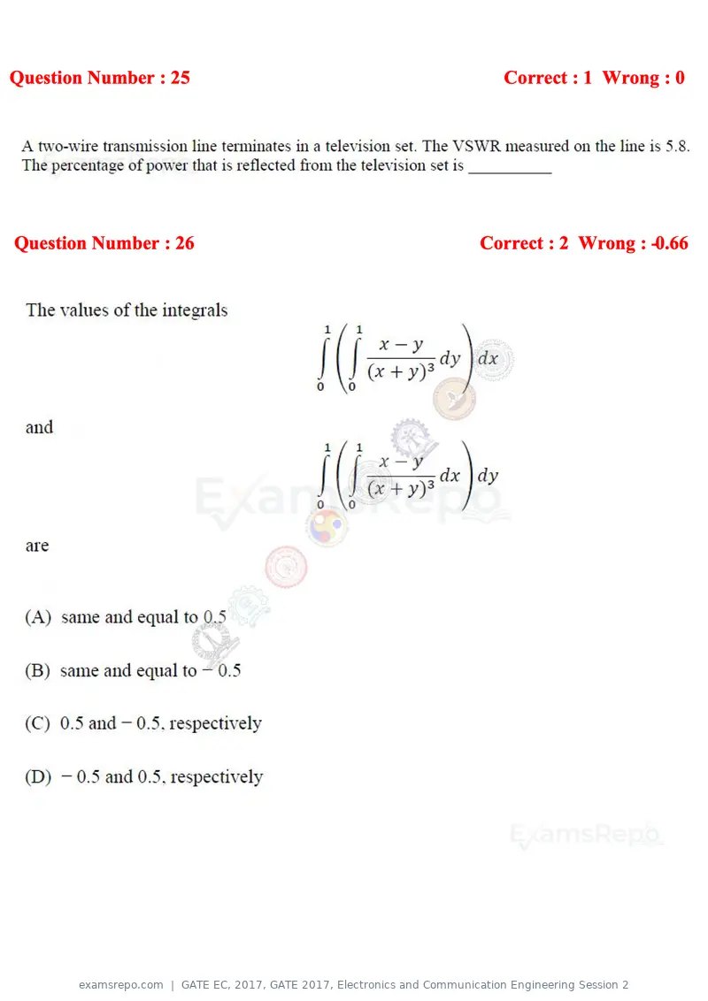 GATE EC 2017 question paper, GATE 2017, Electronics and Communication Engineering Session 2, page 13 of 32