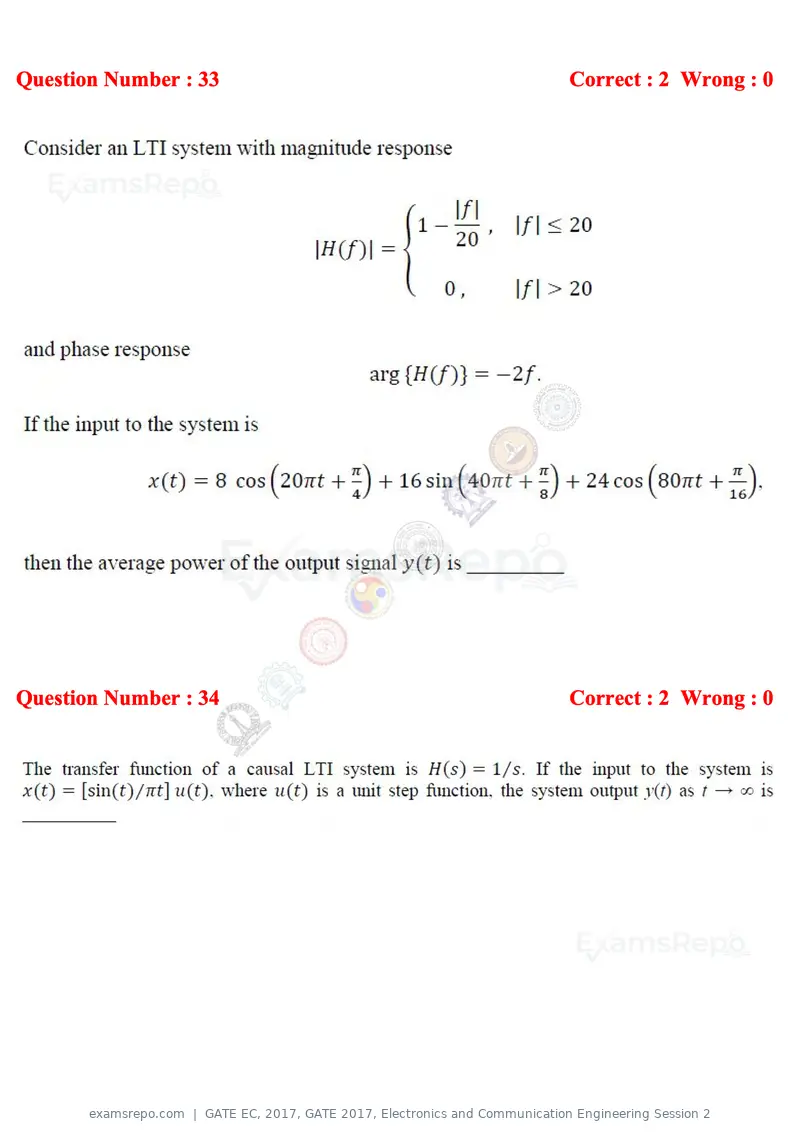 GATE EC 2017 question paper, GATE 2017, Electronics and Communication Engineering Session 2, page 16 of 32