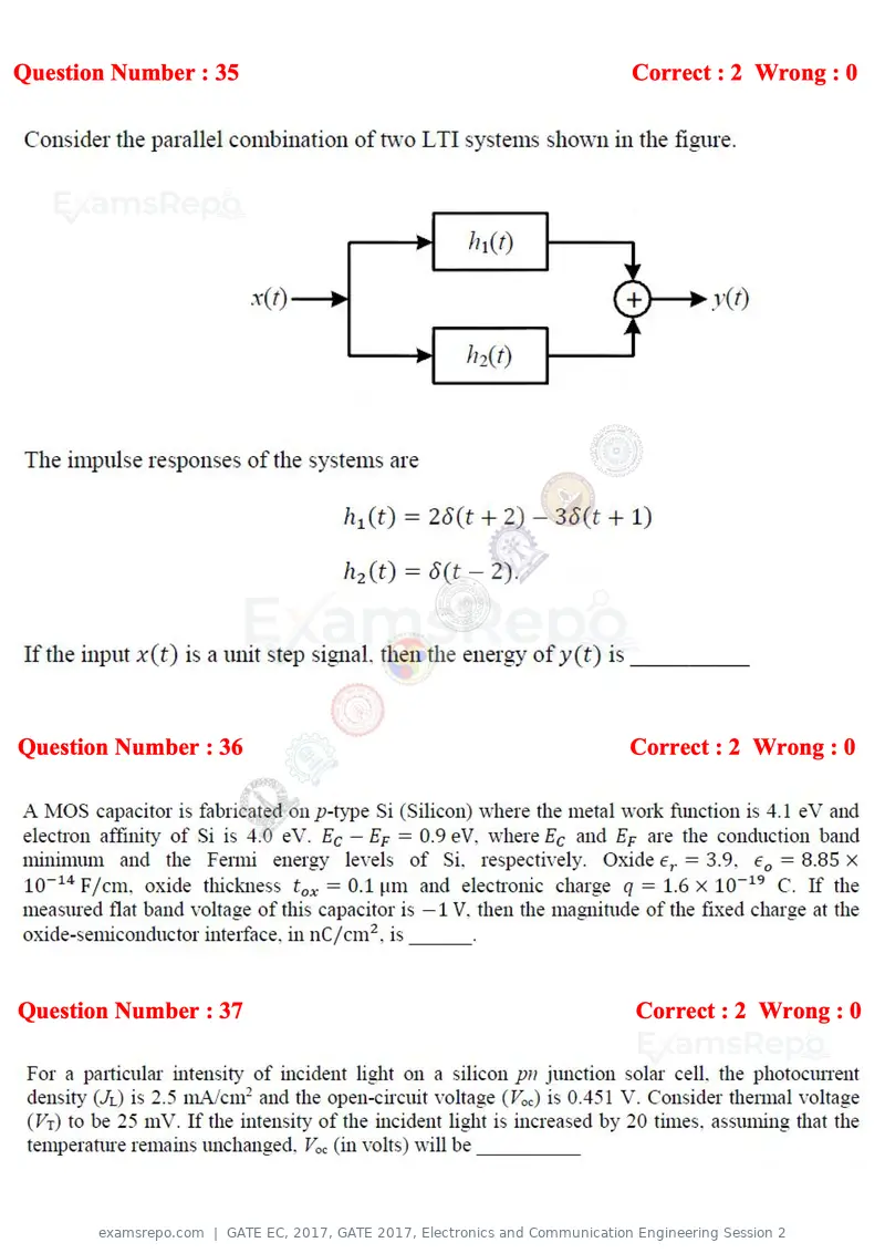 GATE EC 2017 question paper, GATE 2017, Electronics and Communication Engineering Session 2, page 17 of 32