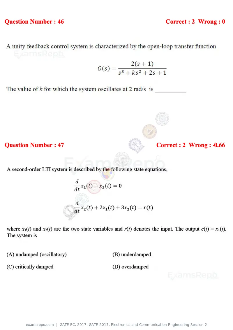 GATE EC 2017 question paper, GATE 2017, Electronics and Communication Engineering Session 2, page 24 of 32