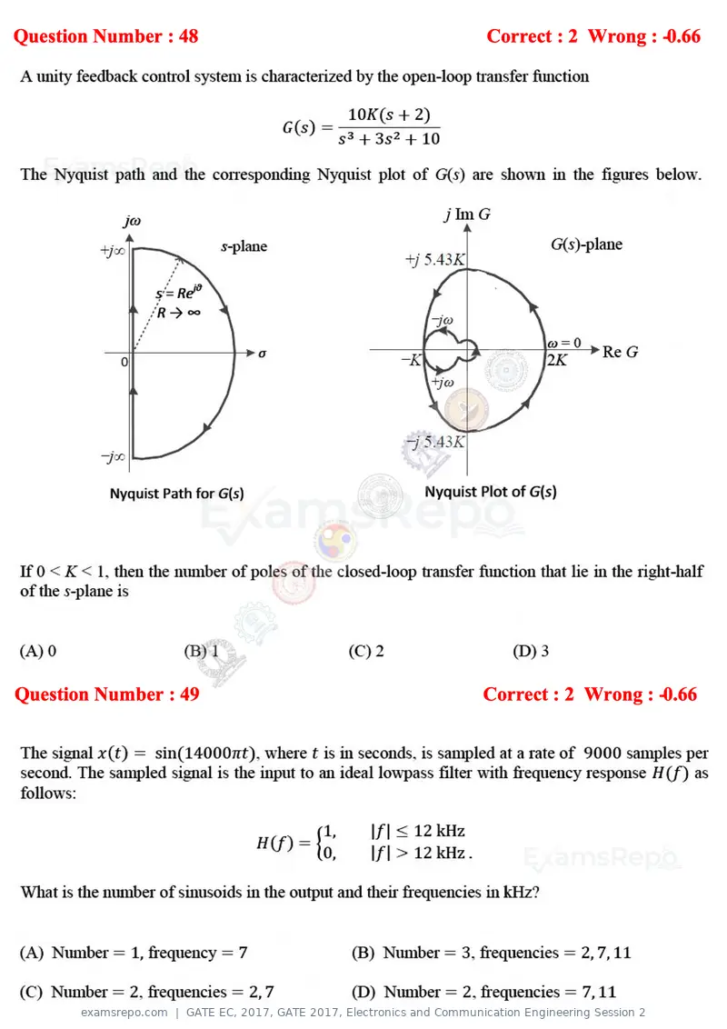 GATE EC 2017 question paper, GATE 2017, Electronics and Communication Engineering Session 2, page 25 of 32