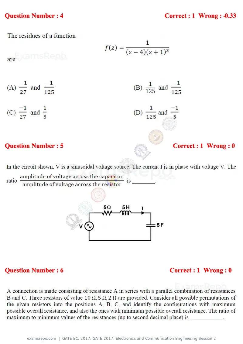 GATE EC 2017 question paper, GATE 2017, Electronics and Communication Engineering Session 2, page 3 of 32