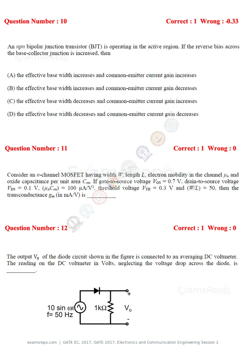 GATE EC 2017 question paper, GATE 2017, Electronics and Communication Engineering Session 2, page 5 of 32
