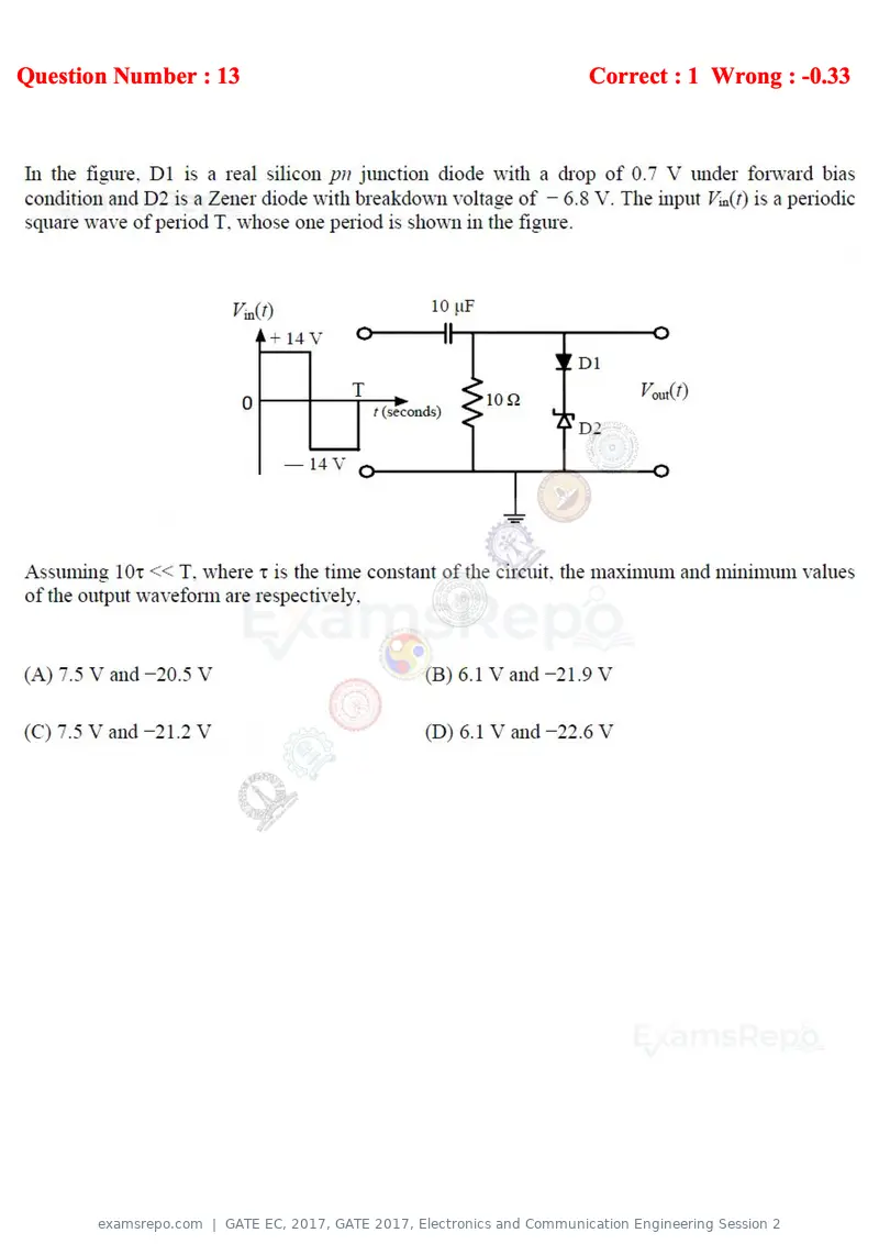GATE EC 2017 question paper, GATE 2017, Electronics and Communication Engineering Session 2, page 6 of 32