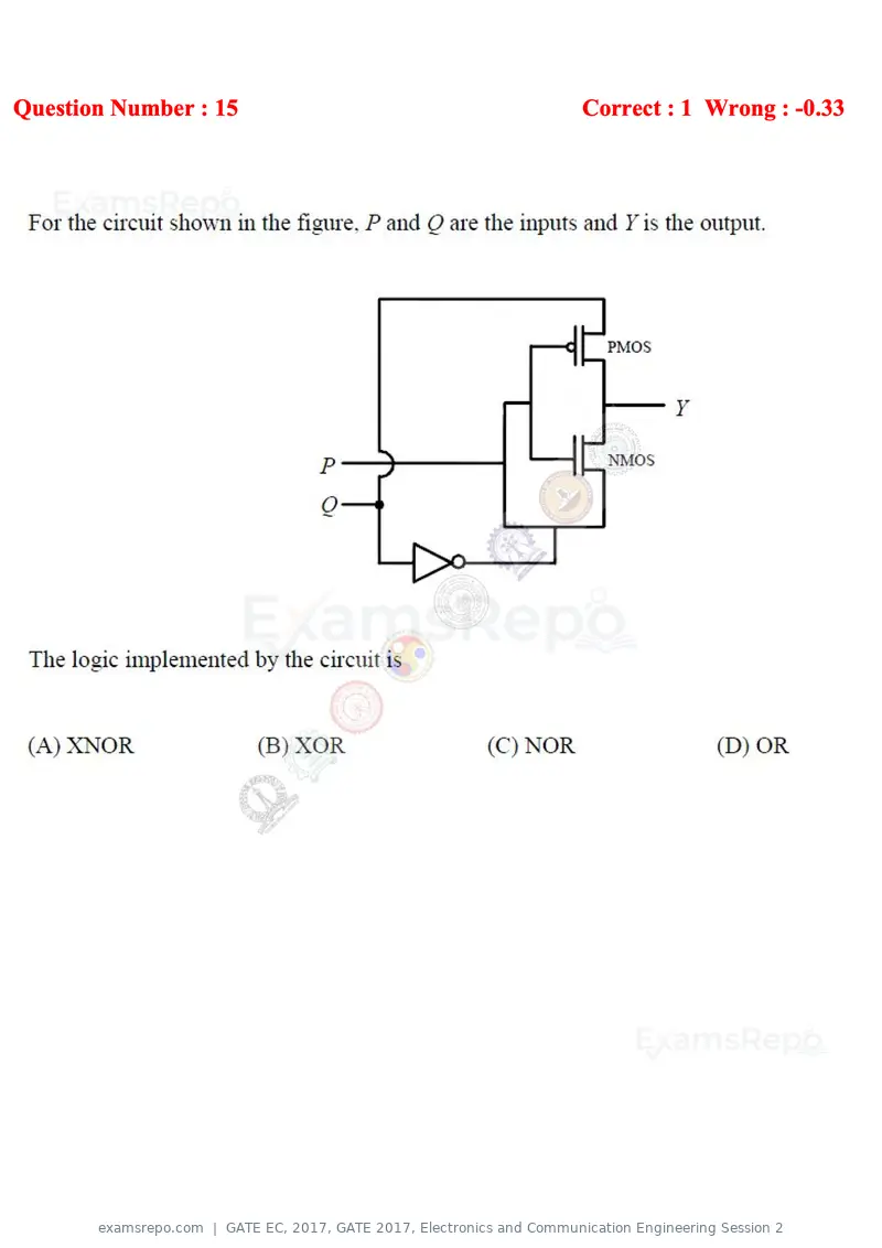 GATE EC 2017 question paper, GATE 2017, Electronics and Communication Engineering Session 2, page 8 of 32