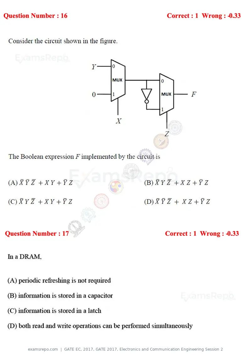 GATE EC 2017 question paper, GATE 2017, Electronics and Communication Engineering Session 2, page 9 of 32