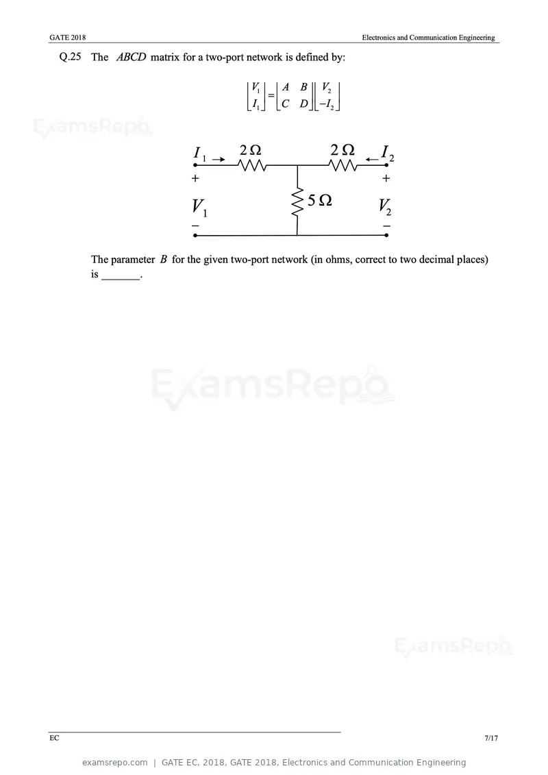 GATE EC 2018 question paper, GATE 2018, Electronics and Communication Engineering, page 10 of 23