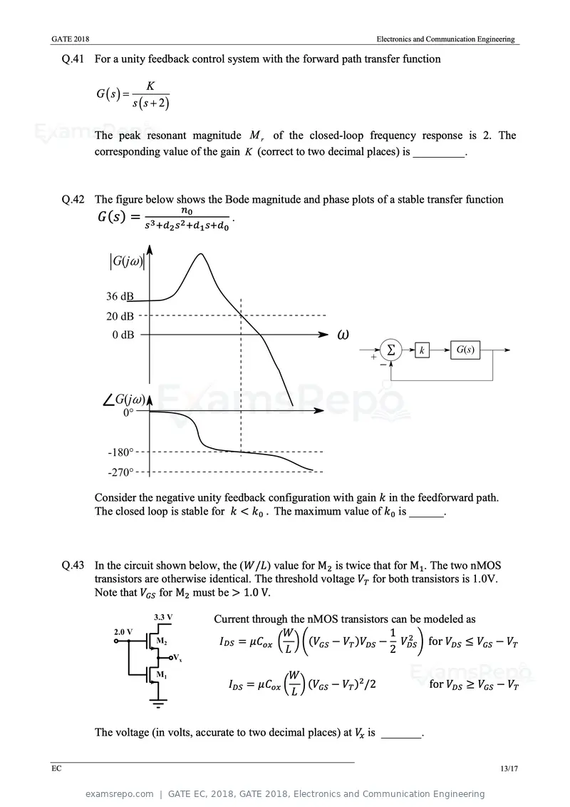 GATE EC 2018 question paper, GATE 2018, Electronics and Communication Engineering, page 16 of 23