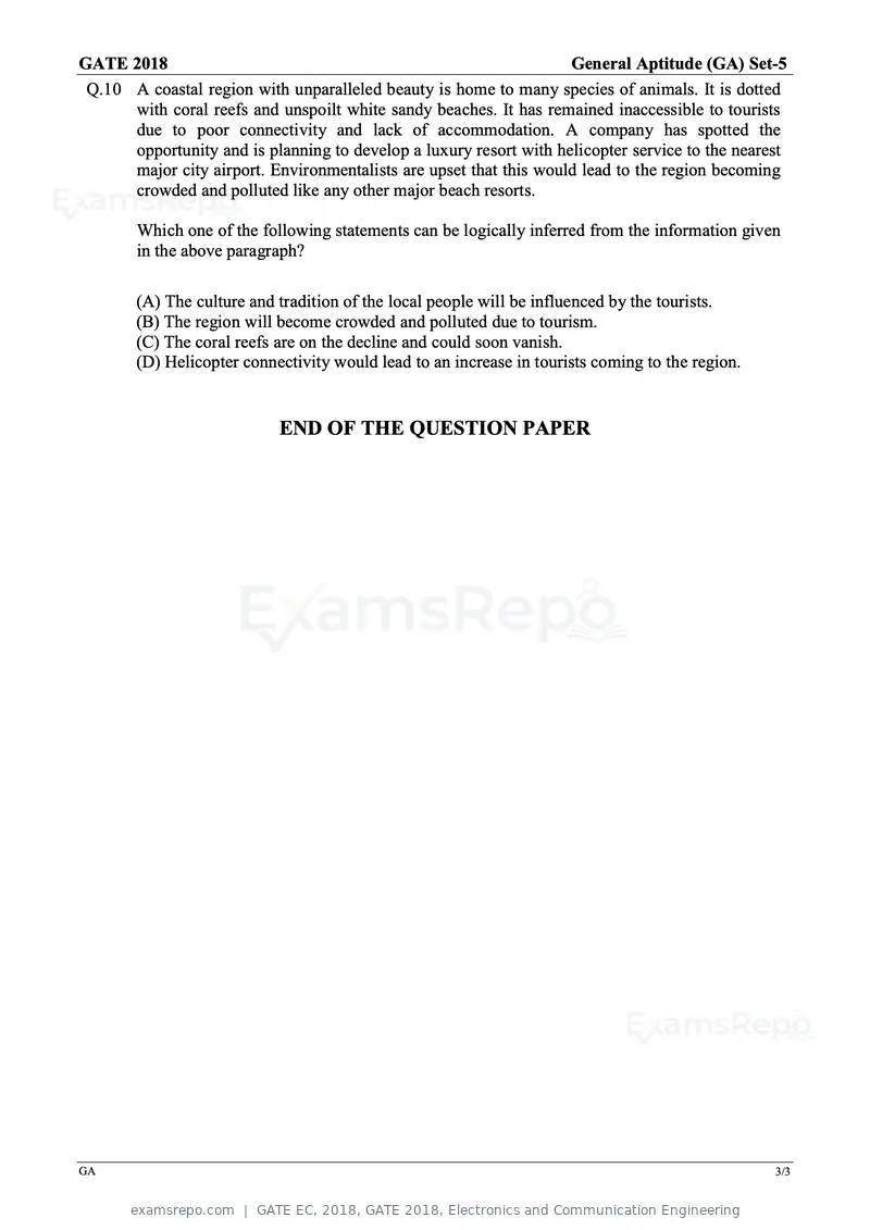 GATE EC 2018 question paper, GATE 2018, Electronics and Communication Engineering, page 3 of 23