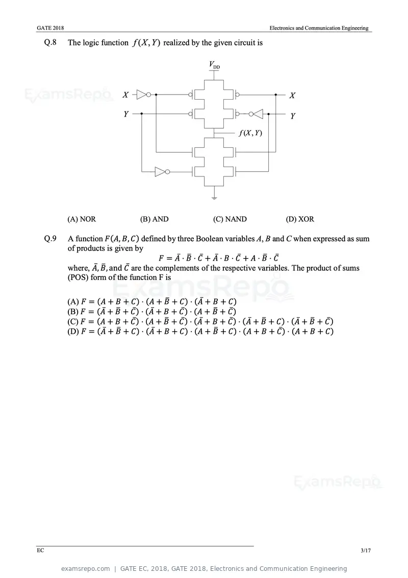 GATE EC 2018 question paper, GATE 2018, Electronics and Communication Engineering, page 6 of 23