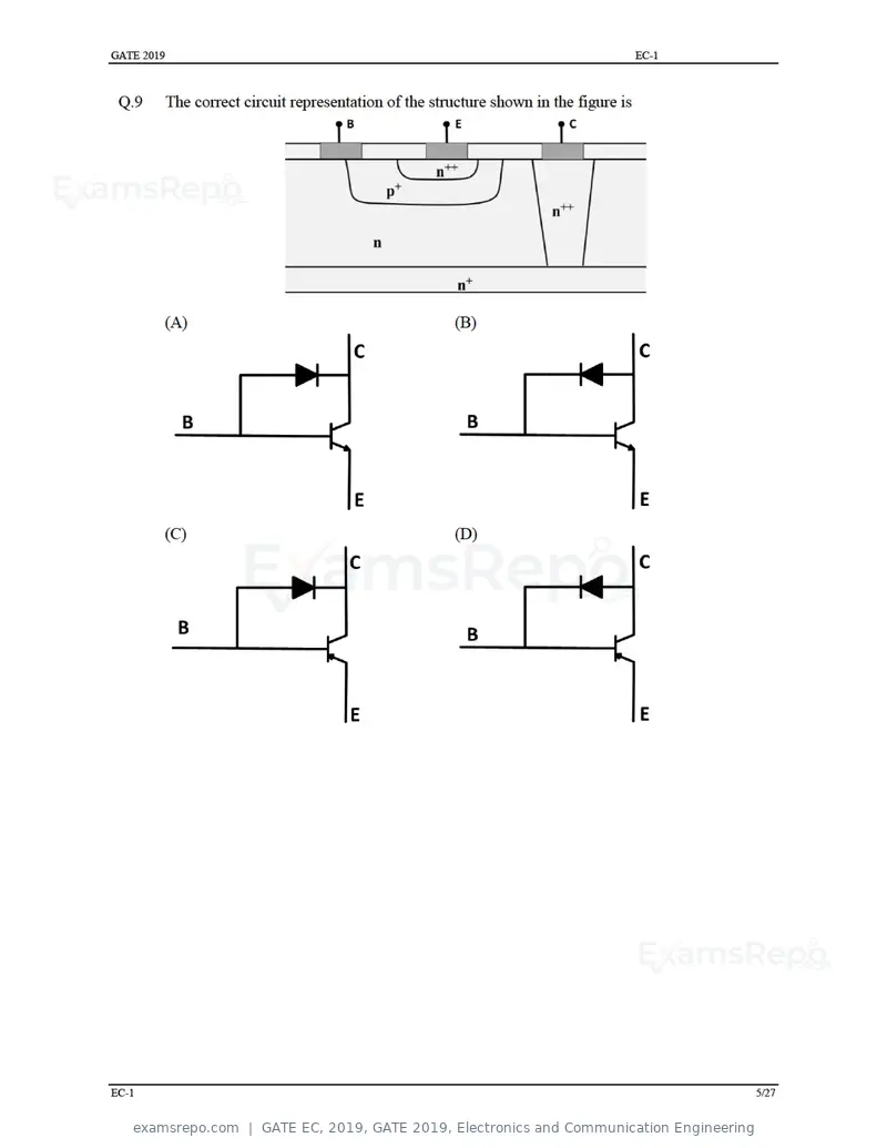 GATE EC 2019 question paper, GATE 2019, Electronics and Communication Engineering, page 10 of 31
