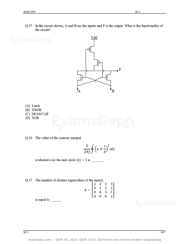 GATE EC 2019 question paper, GATE 2019, Electronics and Communication Engineering, page 13 of 31